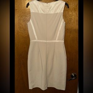 ANTONIO MELANI Cream Sleeveless Knee Length Dress